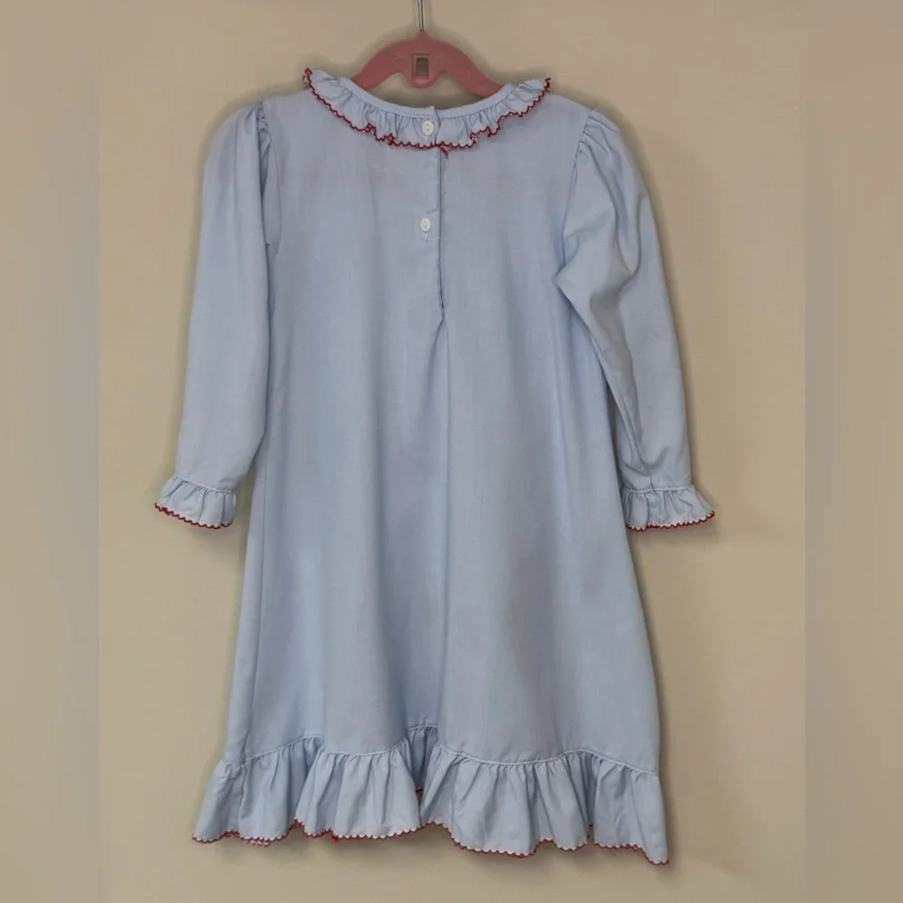 Sweet Dreams: Girls Light Blue Candy Cane Night Gown, Size 5